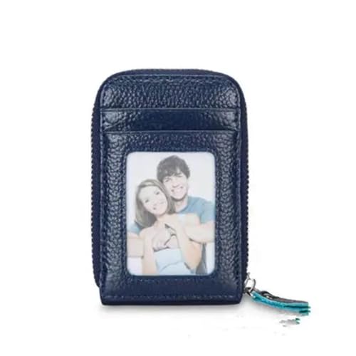 Leder geldbörse Herren Geldbörse PU Leder Kreditkartenetui RFID Blocking Reißverschlusstasche Herrentasche(Blue) von HUDFVIOI