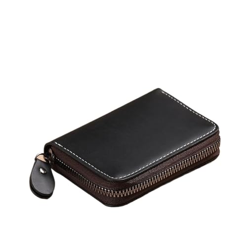 Leder geldbörse Kartenhalter Große Kapazität ID Brieftasche Leder RFID Blocking Kompakte Fall männer(Black) von HUDFVIOI