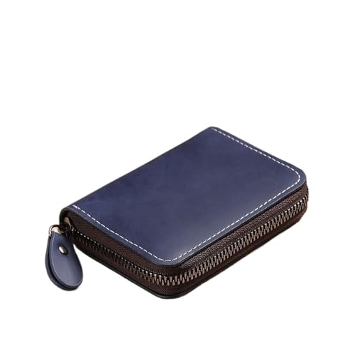 Leder geldbörse Kartenhalter Große Kapazität ID Brieftasche Leder RFID Blocking Kompakte Fall männer(Blue) von HUDFVIOI