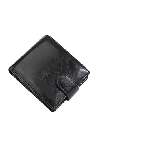 Leder geldbörse Kurze Herren Geldbörsen Reißverschluss Münzfach Business Männliche Geldbörsen PU Kartenhalter Kleine Brieftasche(Black) von HUDFVIOI