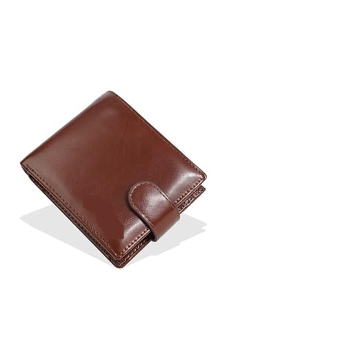 Leder geldbörse Kurze Herren Geldbörsen Reißverschluss Münzfach Business Männliche Geldbörsen PU Kartenhalter Kleine Brieftasche(Brown) von HUDFVIOI