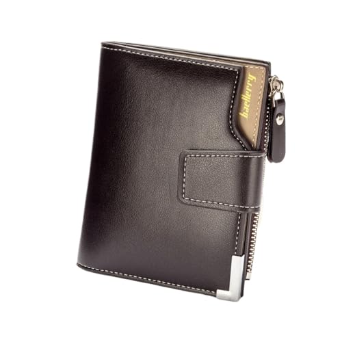Leder geldbörse Kurze Männer Geldbörsen Reißverschluss Münzfach Kartenhalter Männliche Brieftasche Kupplung Foto Marke Mann Geldbörsen(Brown) von HUDFVIOI