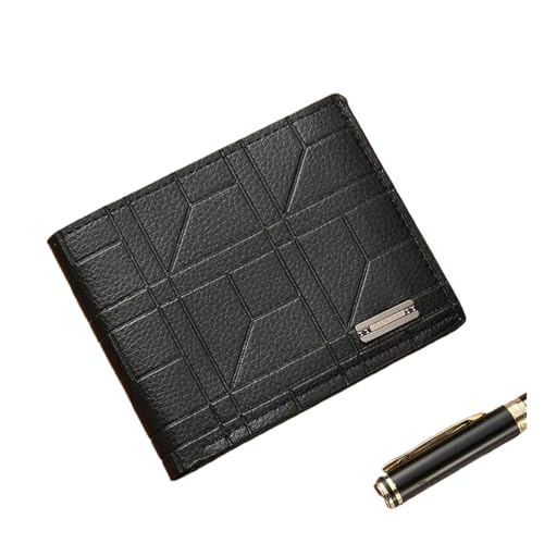 Leder geldbörse Leder Brieftasche Minimalist Geldbörse for Männer Geldwechsel Beutel Kreditkartenhalter Mann(Black 3) von HUDFVIOI