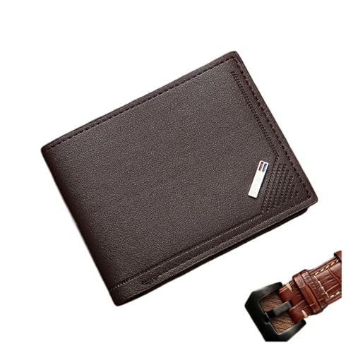 Leder geldbörse Leder Brieftasche Minimalist Geldbörse for Männer Geldwechsel Beutel Kreditkartenhalter Mann(Coffee) von HUDFVIOI