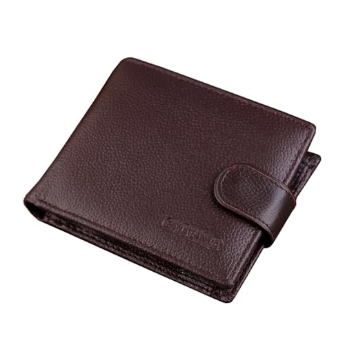 Leder geldbörse Leder Kartenhalter Geldbörsen Custom Slim Classic for Männer Short RFID(Coffee) von HUDFVIOI