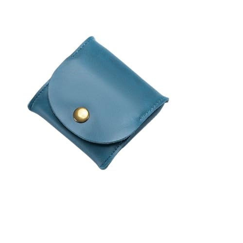 Leder geldbörse Leder Mini Geldbörse Weiblichen Reißverschluss Rindsleder Brieftaschen Dame Kleine Tasche(Blue) von HUDFVIOI