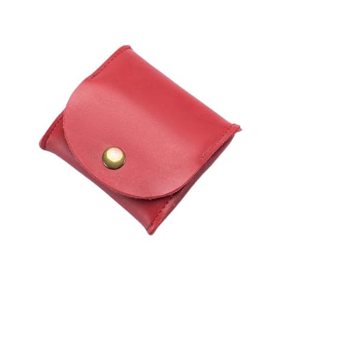 Leder geldbörse Leder Mini Geldbörse Weiblichen Reißverschluss Rindsleder Brieftaschen Dame Kleine Tasche(Red) von HUDFVIOI