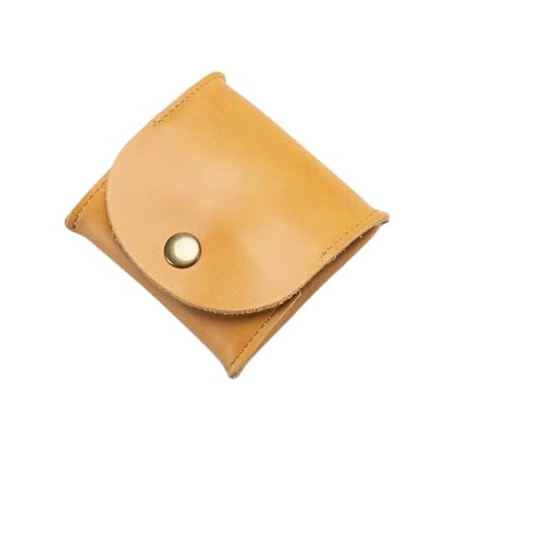 Leder geldbörse Leder Mini Geldbörse Weiblichen Reißverschluss Rindsleder Brieftaschen Dame Kleine Tasche(Yellow) von HUDFVIOI