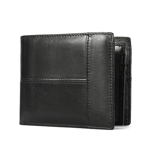 Leder geldbörse Ledergeldbörse mit Münzfach for Herren, Kartenhalter, Geldbeutel(8064-black) von HUDFVIOI