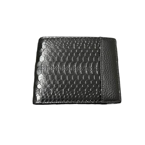 Leder geldbörse Ledergeldbörse mit Münzfach for Herren, Kartenhalter, Geldbeutel(8064-black-SW) von HUDFVIOI