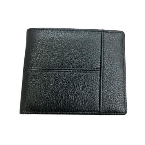 Leder geldbörse Ledergeldbörse mit Münzfach for Herren, Kartenhalter, Geldbeutel(8064-black-ZRS) von HUDFVIOI