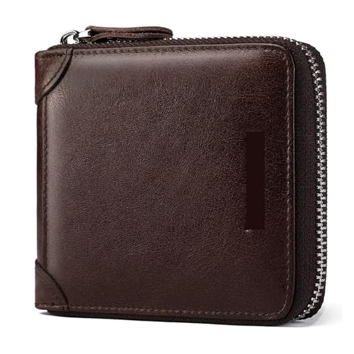 Leder geldbörse Ledergeldbörsen for Herrenmarken Luxus-Kartenetui Kartenhalter mit Münzfach RFID-Geldbörsen(Retro Skin Brown) von HUDFVIOI