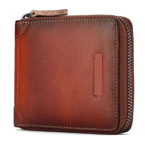 Leder geldbörse Ledergeldbörsen for Herrenmarken Luxus-Kartenetui Kartenhalter mit Münzfach RFID-Geldbörsen(Yellow Brown) von HUDFVIOI