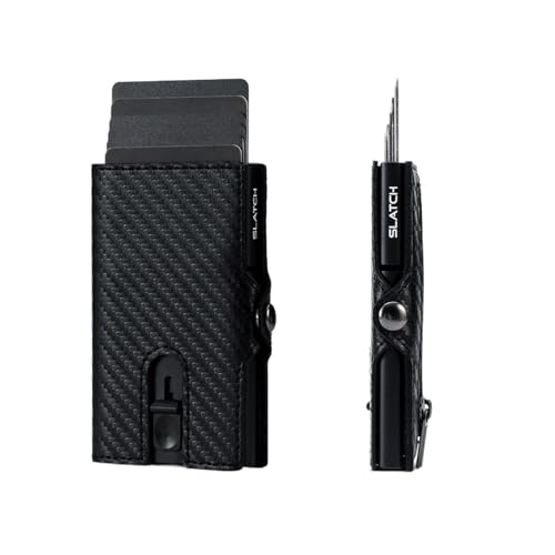 Leder geldbörse Männer Brieftaschen Leder Popup Kurze Karte Halter Geldbörse Marke Männlichen(Carbon Fiber 1) von HUDFVIOI