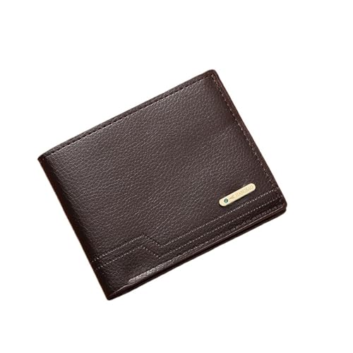 Leder geldbörse Männer Einsätze Faltbare Brieftaschen Bild Münze Schlank Geldbörsen Business Geld Kredit ID Karten Halter Vintage(Brown) von HUDFVIOI