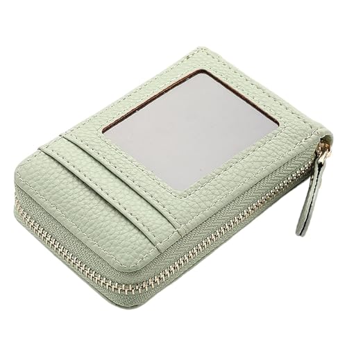 Leder geldbörse Pu Leder Reißverschluss Kurze Mini Brieftasche Frauen Id Bank Karte Halter Geldbörse(K3219 Light Green) von HUDFVIOI