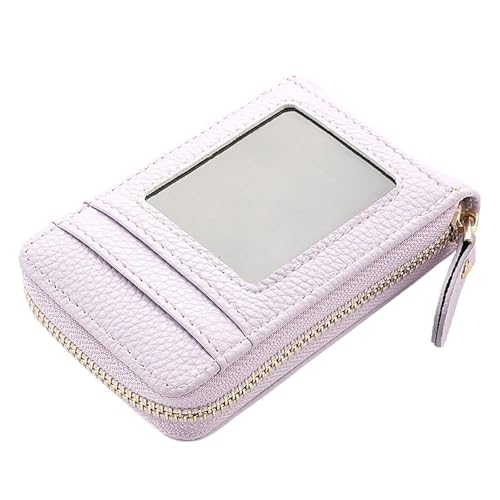 Leder geldbörse Pu Leder Reißverschluss Kurze Mini Brieftasche Frauen Id Bank Karte Halter Geldbörse(K3219 Purple) von HUDFVIOI