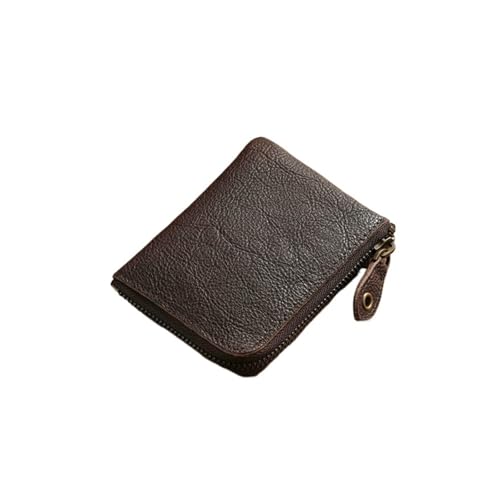 Leder geldbörse Rindsleder Mini Kurze Brieftasche for Frauen Leder Täglich Casual Münzfach Geldbörse Kartenhalter(Coffee) von HUDFVIOI