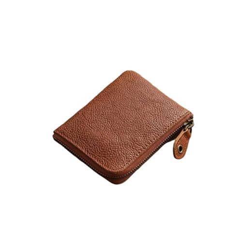 Leder geldbörse Rindsleder Mini Kurze Brieftasche for Frauen Leder Täglich Casual Münzfach Geldbörse Kartenhalter(RED) von HUDFVIOI