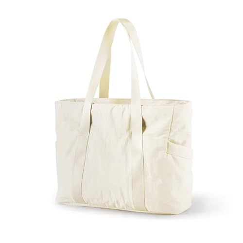Sporttasche Multifunktionale Damen-Tragetasche, große, wasserdichte Umhängetasche, Yoga-Matte und Computer-Sporttasche mit Mehreren Fächern(White) von HUDFVIOI