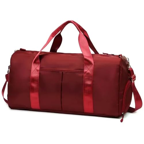 Sporttasche Reisetaschen Damen Große Kapazität Fitnesstasche Gepäcktaschen Koffer und Reisetasche Handtasche for Damen Einkaufstasche Strandtaschen(Red) von HUDFVIOI