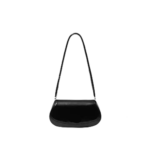 unterarmtasche Knock Trendy Style Design Flip Leder Schultertasche for Frauen Chic Style Unterarmtasche weiblich(Black) von HUDFVIOI
