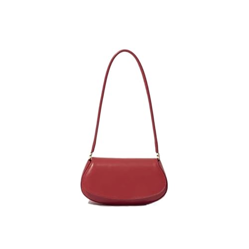 unterarmtasche Knock Trendy Style Design Flip Leder Schultertasche for Frauen Chic Style Unterarmtasche weiblich(Red) von HUDFVIOI