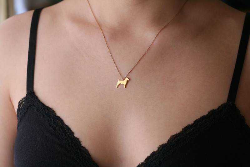 Anpassbare Jack Russel Terrier Halskette Sterling Silber Hund Anhänger von HUDOCA