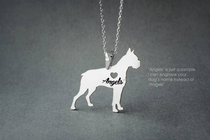 Boxer Hund Personalisierte Halskette Sterling Silber Schmuck Boxer Hund Personalisierte Halskette Sterling Silber Schmuck von HUDOCA