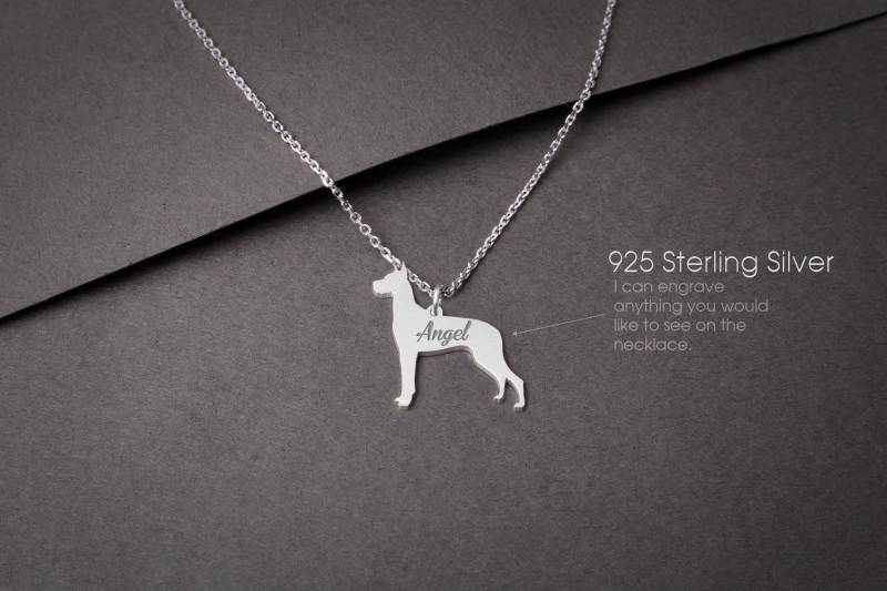 Deutsche Dogge Klitzekleine Silber-Halskette "Anpassbare Halskette Maßgeschneidert Für Hundeliebhaber" Deutsche Dogge Klitzekleine Silber-Halskette "Anpassbare Halskette Maßgeschneidert Für Hundeliebhaber" von HUDOCA