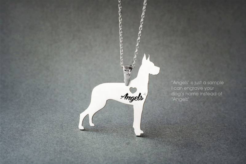 Deutsche Dogge Name Halskette - Danua Namen Personalisierte Hunderasse Hund Deutsche Dogge Name Halskette - Danua Namen Personalisierte Hunderasse Hund von HUDOCA