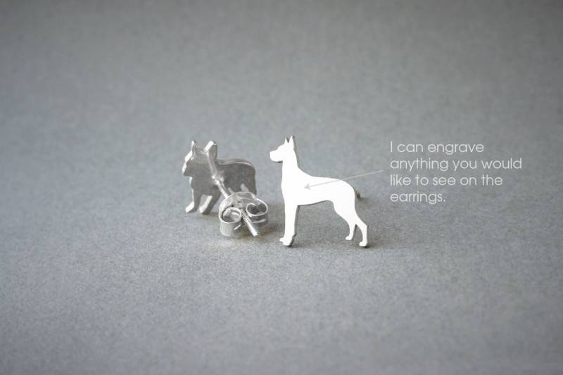 Deutsche Dogge Namen Ohrring - Ohrringe Personalisierte Hunderasse Hundeohrring von HUDOCA