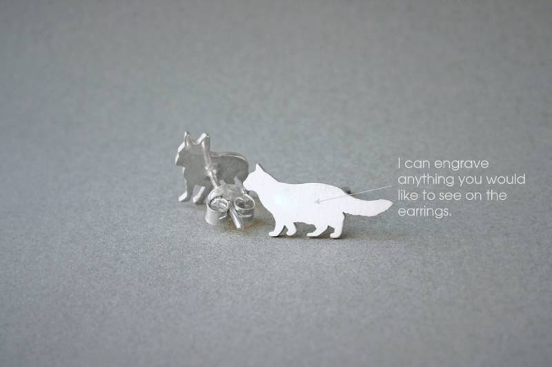 Langhaarige Katze Name Ohrring - Name Ohrringe Personalisierte Langhaar Ohrringe-Katze Langhaarige Katze Name Ohrring - Name Ohrringe Personalisierte Langhaar Ohrringe-Katze von HUDOCA
