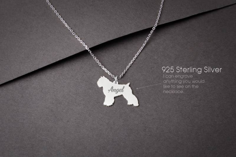 Personalisierbare Bouvier Halskette Sterling Silber Hund Anhänger Personalisierbare Bouvier Halskette Sterling Silber Hund Anhänger von HUDOCA