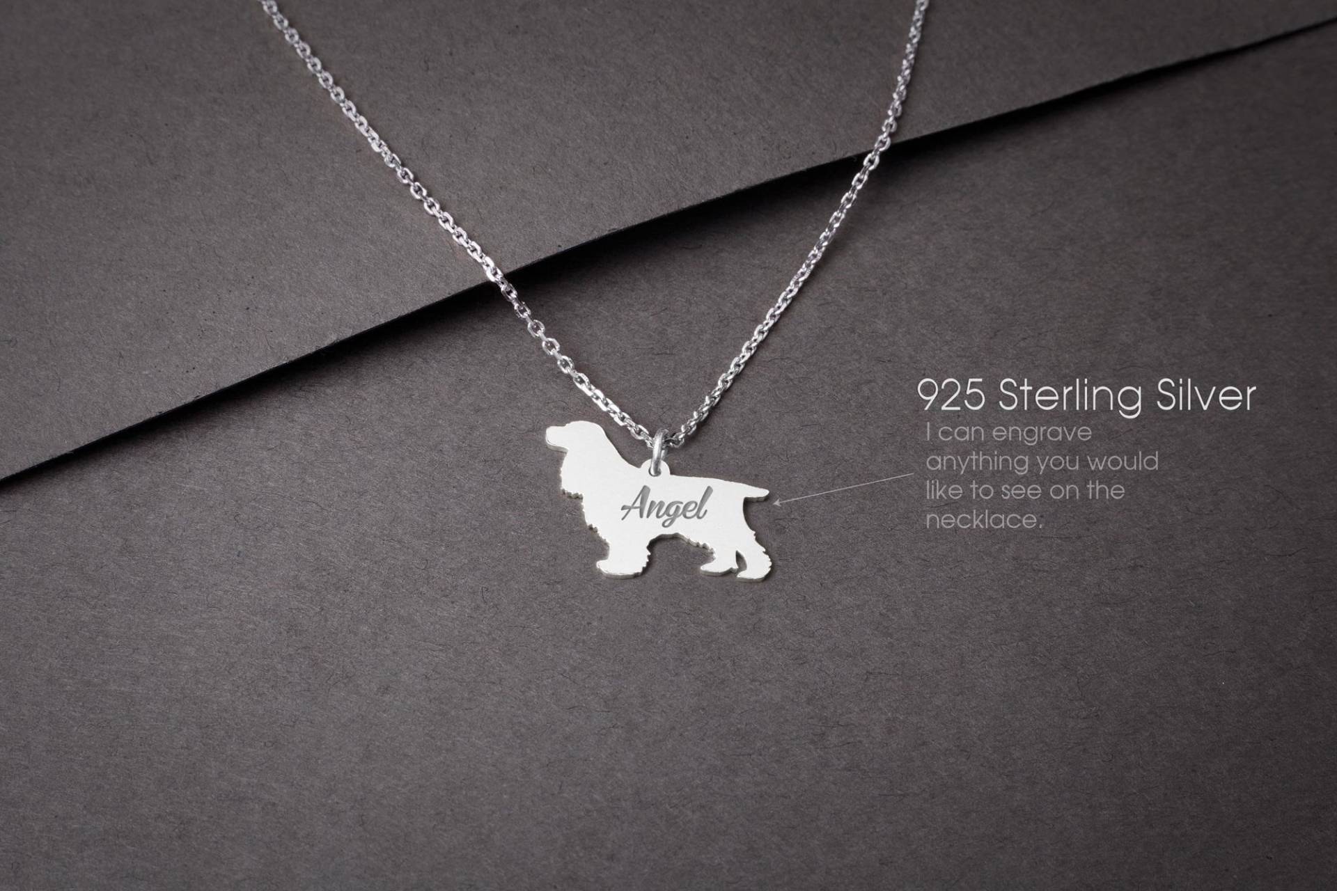 Personalisierbare Cocker Spaniel Sterling Silber Halskette Hunde Liebhaber Geschenk von HUDOCA