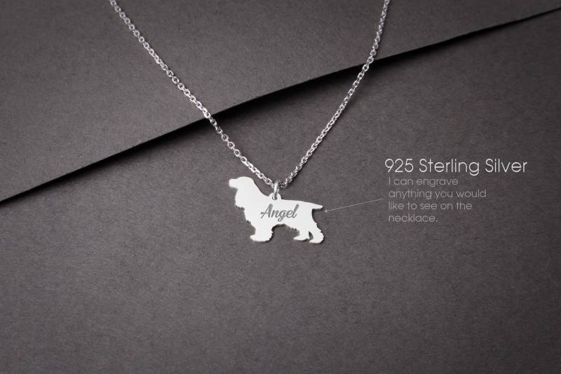 Personalisierbare Cocker Spaniel Sterling Silber Halskette Hunde Liebhaber Geschenk von HUDOCA