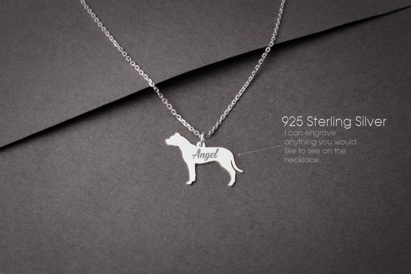 Personalisierbare Dogo Argentino Halskette Sterling Silber Hund Anhänger Personalisierbare Dogo Argentino Halskette Sterling Silber Hund Anhänger von HUDOCA
