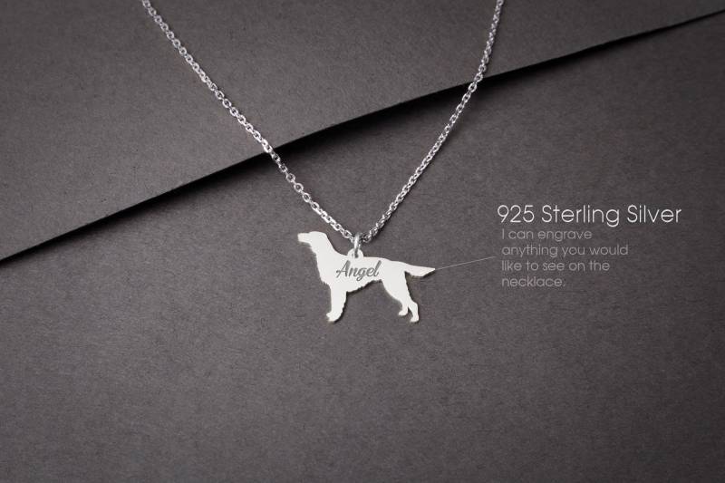 Personalisierbare Irish Red Setter Halskette Sterling Silber Hund Anhänger Personalisierbare Irish Red Setter Halskette Sterling Silber Hund Anhänger von HUDOCA