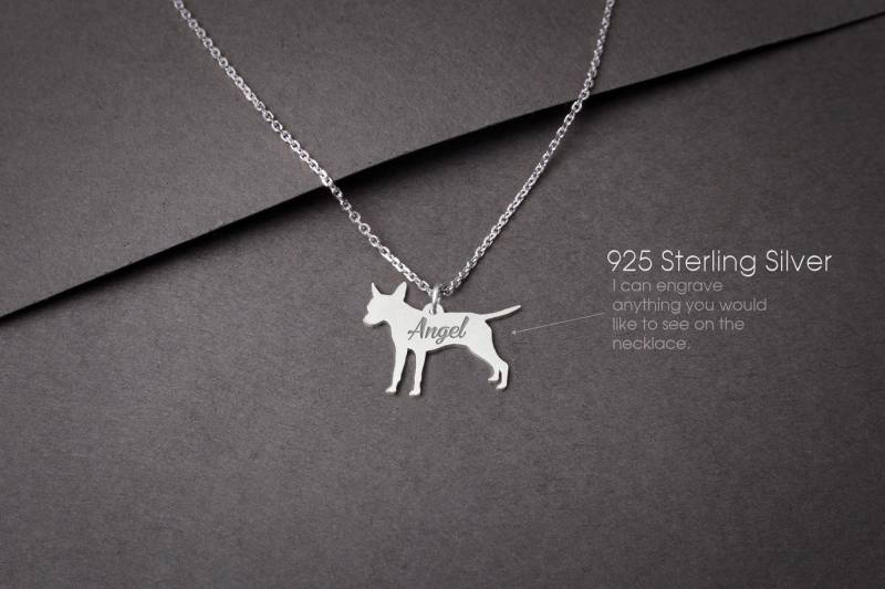 Personalisierbare Pinscher Halskette Sterling Silber Hund Anhänger von HUDOCA