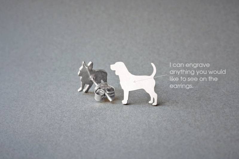 Personalisierte Beagle Ohrringe Sterlingsilber Hunderasse Ohrringe Personalisierte Beagle Ohrringe Sterlingsilber Hunderasse Ohrringe von HUDOCA
