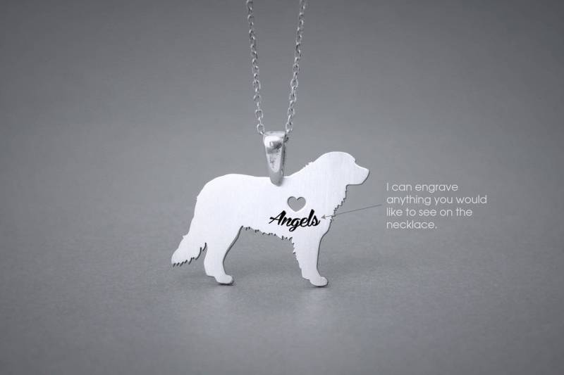 Personalisierte Berner Sennenhund Halskette Sterling Silber Schmuck Mit Gravur Personalisierte Berner Sennenhund Halskette Sterling Silber Schmuck Mit Gravur von HUDOCA