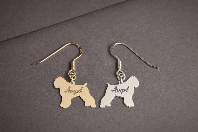 Personalisierte Bouvier Des Flandres Sterling Silber Ohrringe von HUDOCA