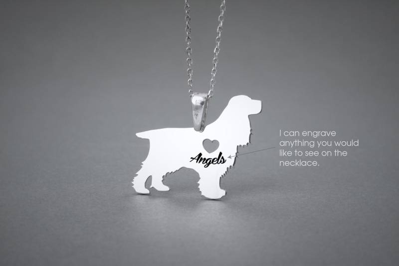Personalisierte Cocker Spaniel Halskette Personalisierter Sterling Silber Hundeschmuck Personalisierte Cocker Spaniel Halskette Personalisierter Sterling Silber Hundeschmuck von HUDOCA