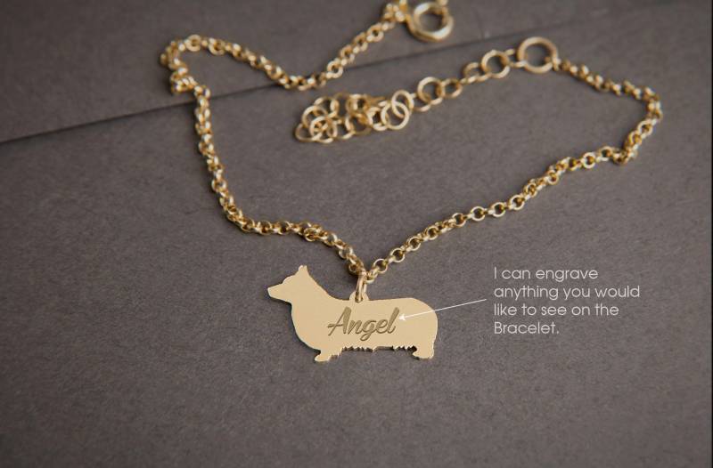Personalisierte Corgis Armband 925 Sterling Silber, Gold Oder Rose Plated Personalisierte Corgis Armband 925 Sterling Silber, Gold Oder Rose Plated von HUDOCA