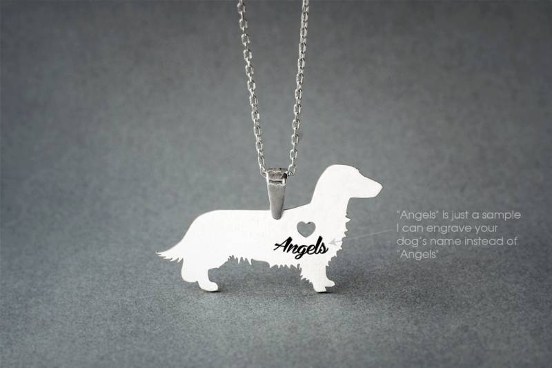 Personalisierte Dackel Halskette Sterling Silber Doxie Schmuck Personalisierte Dackel Halskette Sterling Silber Doxie Schmuck von HUDOCA