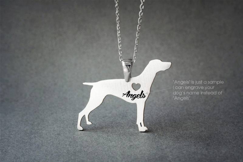 Personalisierte Deutsch Kurzhaar Halskette Sterling Silber Hunderasse Schmuck von HUDOCA