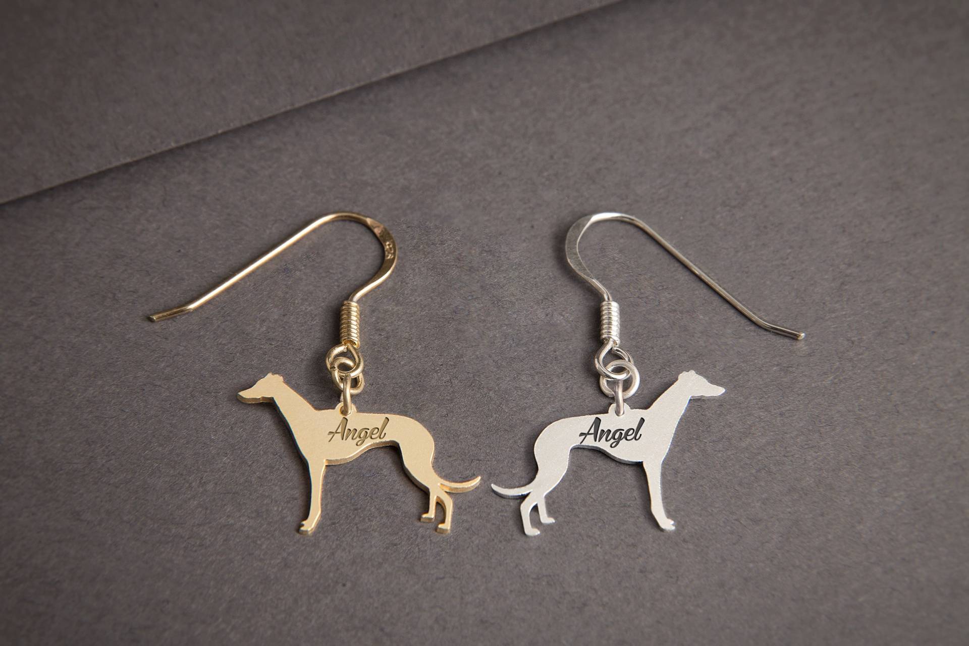 Personalisierte Greyhound Ohrringe Sterling Silber Hunderasse Schmuck von HUDOCA