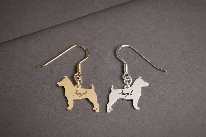 Personalisierte Jack Russel Ohrringe Sterling Silber Hunderasse Schmuck von HUDOCA