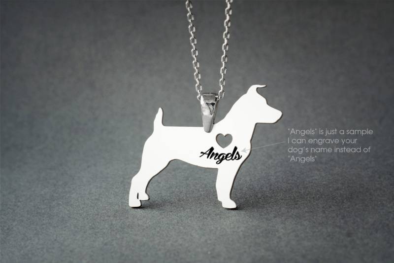 Personalisierte Jack Russel Terrier Halskette - Sterling Silber Hunderasse Namenshalskette Personalisierte Jack Russel Terrier Halskette - Sterling Silber Hunderasse Namenshalskette von HUDOCA