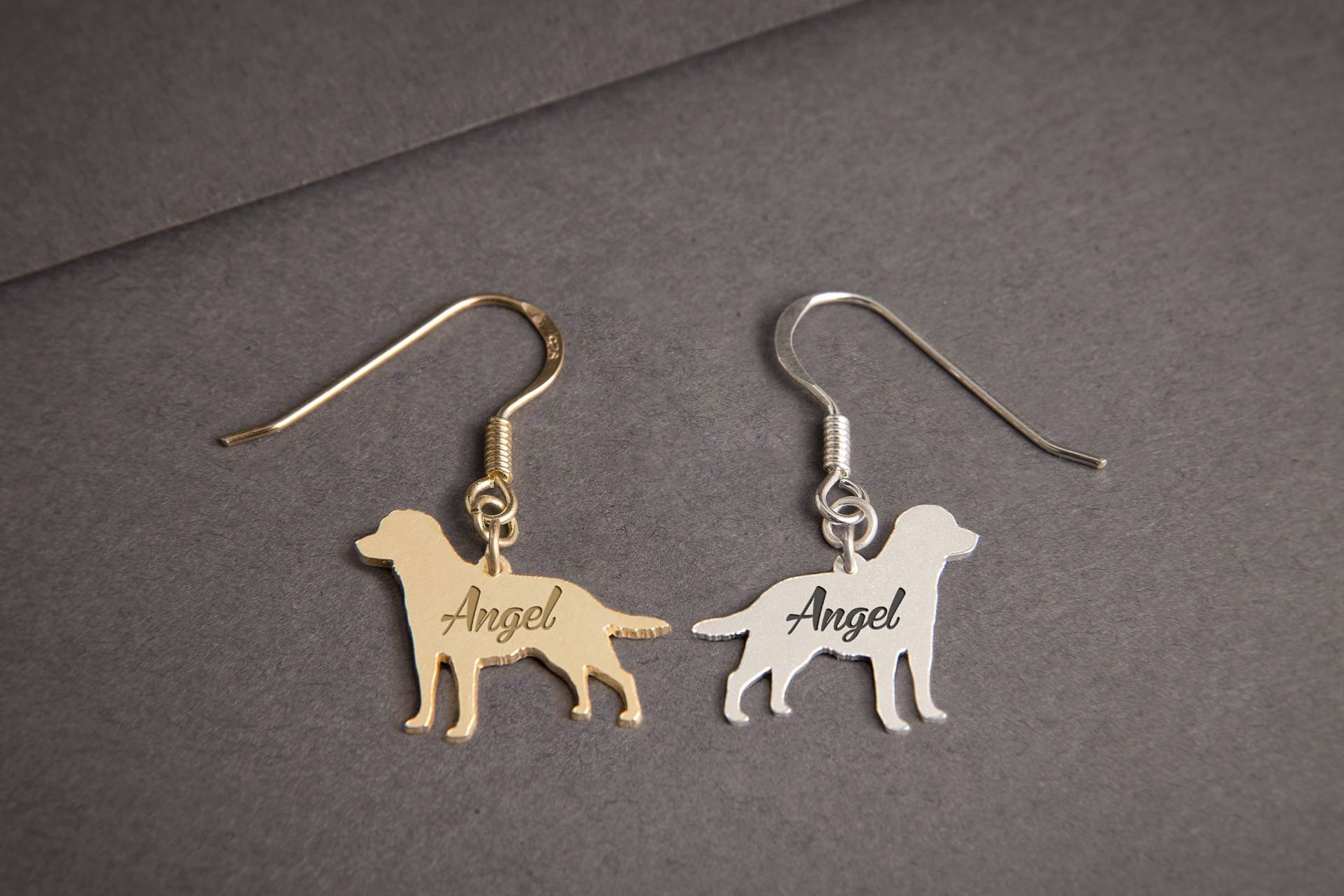 Personalisierte Labrador Retriever Baumeln Ohrringe Sterling Silber Hunderasse Schmuck von HUDOCA